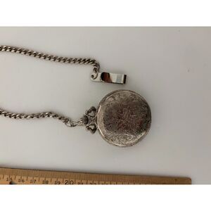 Aviva collection silver toned pocket watch with chain